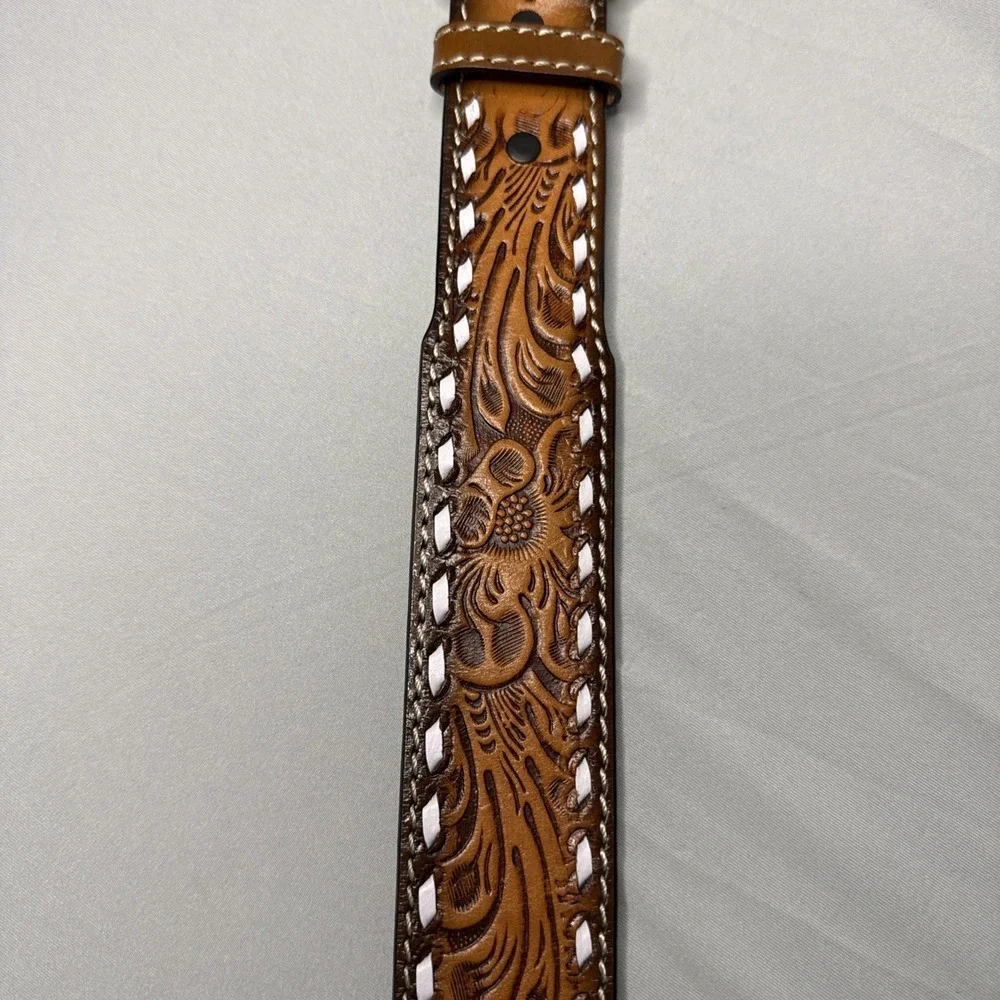 3D Belt‎ Company Men's Embossed Filigree Buck Lace Western Belt 42